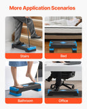 VEVOR Aerobic Exercise Step Platform, 28-Inch Workout Aerobic Stepper, Height Adjustable Fitness Training Step Deck Trainer with 4 Risers, Non-Slip Surface Bench for Home Gym Cardio Strength, Blue