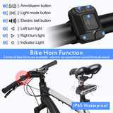 NineLeaf Bicycle Taillights with Turn Signals, Rear Bike Lights USB Rechargeable, Bike Indicator Lights, Bike Rear Light with Remote Control Electric Bell Function 6 Light Modes IP65 Waterproof,10Pack