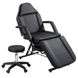 Favfurish Massage Salon Tattoo Chair,Multi-Purpose 3-Section Facial Bed Table, with Hydraulic Stool and Two Trays, Adjustable,fit for Beauty,Barber,Spa,Easy to Assemble, Pink