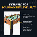 Hathaway 54-Inch Hurricane Foosball Table for Family Game Rooms with Light Cherry Finish, Analog Scoring and Free Accessories