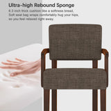 FAGAGA Accent Chair, Armchair with Solid Wood Frame and Legs, Brown