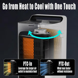 SAYDSI Electric 2-in-1 Cooling Tower Fan & Heater Combo used in Summer and Winter for Bedroom Home Office Large Room with Ice Packs,Water Tank,Timer(White)