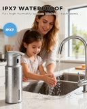DODO MEKIA Automatic Liquid Soap Dispenser Touchless, 304 Stainless Steel Bottle Body &16.2oz/480ml Rechargeable, 3 Adjustable Liquid Levels, IPX7 Waterproof, for Kitchen Bathroom, Stainless Steel