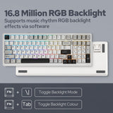 Wireless Mechanical Keyboard, Hot Swappable Gasket Custom Gaming Keyboard (White Grey, Graywood V3 Switch) EPOMAKER