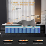 PUBPLON King Size Mattress 14 Inch Hybrid King Mattress Euro Top Medium Firm for Back & Lumbar Support [New Version], 365 Night Trial, Individual Pocket Spring for Motion Isolation & Pressure Relief