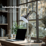 VONLUCE Rustic Desk Lamp Bronze Adjustable, Industrial Style Metal Task Lamps 25"-29", Vintage Work Light, Farmhouse Reading Lamp in Aged Bronze Finish, ETL Certificate