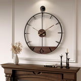Large Wall Clock 30 Inch, Modern Farmhouse Wall Clock Battery Operated for Living Room Decor, Walnut Wood Dial with Black Metal Frame, Silent Non Ticking Wall Clock for Kitchen, Office, Bedroom