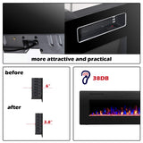 R.W.FLAME Electric Fireplace 50 inch Recessed and Wall Mounted,The Thinnest FireplaceLow Noise, Fit for 2 x 6 Stud, Remote Control with Timer,Touch Screen,Adjustable Flame Colors and Speed