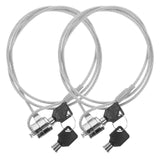 2 Sets Laptop Lock Cable 1.2M Keys Digital Devices Portable Hardware Locking Wire Notebook Computer Accessory Security Keyed