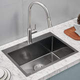 TSIBOMU 22 x 18 inch Drop-in Kitchen Sink, Single Bowl Single Hole 304 Stainless Steel Topmount Kitchen Sink, Black