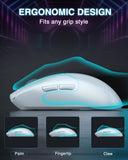 12000 DPI Rechargeable Wireless Mouse with 6 Programmable Buttons, Ergonomic Computer Mouse for Laptop