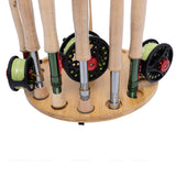 Ussuris Fishing Pole Rod Racks—Floor Stand Bamboo Fishing Gear Equipment Storage Organizer, Easy Installation - Round rods holder