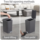 rejomiik Small Bathroom Trash Can with Lid, 3.2 Gallon Step Garbage Can with Handle