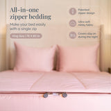 Beddy's Pink All-in-One Zipper Bedding Set - Minky Lined - King