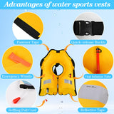 Meenoutt Adult Automatic Inflatable Kayak Vest PFD,Water Sports Vest for Boating Fishing Kayaking SUP Paddleboarding（fit Weight Below 330 lbs）