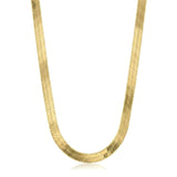ONTHOLOGIE, 11 mm Herringbone Chain Necklace for Women Men 18K Gold Over Italian 925K Stamped Solid Sterling Silver, Flat Snake Chain, 20 Inch