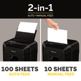 Fellowes AutoMax 100MA 100-Sheet Micro-Cut Autofeed 2-in-1 Paper Shredder for Office