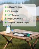 Inkless Printer Compatible with Phone Laptop for Home Use Car School Office, Come with Carry Case