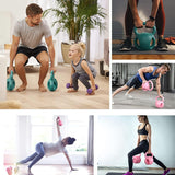 5 lb Kettlebell Weight with Three-handles for Weightlifting, Conditioning and Core Training for Women Men Home Gym [Purple] RUNWE