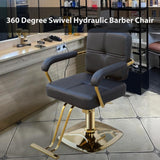 WINEDYOUNG Stylist Chairs for Salon, 360 Degree Rotating Barber Chair Hydraulic Pump Salon Chair, Spa Beauty Equipment for Hair Stylists, Tattoo Artists, Cosmetologists (Gold)