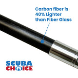 Scuba Choice Carbon Fiber 3.5' One Piece Spearfishing Carbon Fiber Pole Spear with Lionfish Barb Tip Scuba Choice