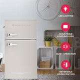 Frigidaire EFR840-Cream EFR840 Retro Mini Fridge with Freezer & Side Bottle Opener-Small 2 Door Refrigerator for Office Bar or College Dorm Room-3.1 Cu Ft (Cream)