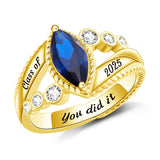 Oseew 2027 Custom College Class Ring for Women High School