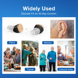 OLDRIV Rechargeable Hearing Aids for Adults Seniors, OTC Hearing Aids for Adults Seniors Rechargeable with Noise Cancelling, Invisible Hearing Aid, 1 Pair (Black)