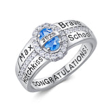 Oseew 2027 Custom Birthstone Class Ring for Women Men (Oval