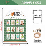 DegoCython My First Year Photo Frame,wooden 12 month picture frame for baby first year, t 2x3 Inch Picture Holder With Hang Hooks, Desktop Display For Infant 0-12 Months, Baby Gift, Birthday Party
