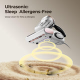 JIGOO Bed Vacuum Cleaner with Dust Sensor, Mattress Vacuum Cleaner with UV & Ultrasonic and High Heating, 13Kpa Suction 500W Powerful Double-Cup Handheld Vacuums (J300, Corded)