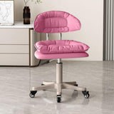 TBATM Home Office Chair with Metal Bearing Wheel, Height Adjustable Swivel Desk Chair with Backrest and Padded, Rolling Vanity Seat for Bedroom Or Studio,Pink