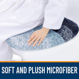 OLANLY Soft Microfiber Bathroom Toilet Lid Cover, Machine Washable Covers, 17.5x15, Stays in Place Rubber Backing, Fits Most Round, Elongated and Oblong Lids, Accessories Decor, Airy Blue