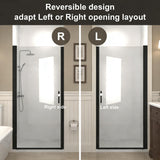 LOHCEH Semi-Frameless Shower Door,Made of 28" W X 72" H 1/4-Inch Tempered Glass,Safe and Aesthetically Pleasing,Suitable for Standing Shower,Black