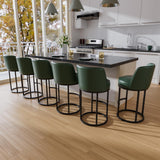 Ollega 26" Green Counter Height Bar Stools Set of 6, Anti-Pinch Swivel
