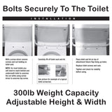Carex Toilet Safety Rails, Adjustable and Detachable Toilet Safety Frame with Handles for Elderly, Handicap, or Disabled, Heavy-Duty Non-Slip Bathroom Grab Bar, with Padded Handles and Aluminum Frame