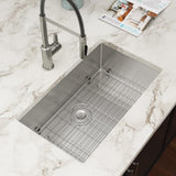 30 Inch Undermount Kitchen Sink - Couoko 30x18 Undermount Single Bowl Kitchen Sink 16 Gauge Stainless Steel Deep Handmade Round Corner Under Counter Kitchen Sink with Accessories