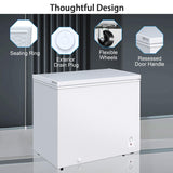 Large Chest Freezer, 12 Cu.Ft Commercial Deep Freezer with 8 Level Adjustable Temperature(-11.2°F to 10.4°F), Energy Saving Freezer with Removable Basket, Universal Wheels, White