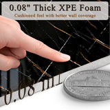 Qorqeous Black Amber Marble Peel and Stick Wallpaper, Glossy Texture Vinyl Wall Panels, Waterproof Renter Friendly, 23.6" x 118", TV Accent Wall, Bathroom, Foyer, Coffee Shop Decor