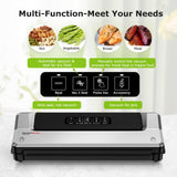 Bonsenkitchen Vacuum Sealer Machine | Compact Food Sealer for Kitchen Storage & Meal Prep | Multiple Modes | External Vacuum System | 5 Bags, Silver