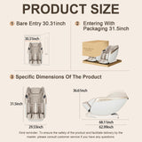 Amzyes 4D Massage Chair Full Body, 20 Modes Zero Gravity Massage Chair with 53.15 Inches SL Track, Foot Massage, Neck and Shoulder Massage, Shiatsu, Bluetooth Speaker, Home, Beige