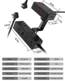 HOPOW Dual Layer Desk Clamp Power Strip, 13 Outlets 4 USB, 10FT Cord, Black