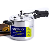 Universal (6.3 Quart / 6 Liter) Pressure Cooker, 7 Servings, Aluminum Pressure Cooker With Multiple Safety Systems and Heat Resistant Handles For Stews, Soup, Meat, and Beans