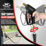YAMATIC 3/8" Pressure Washer Hose 50FT With Swivel 3/8 Quick Connect, 4000 PSI High Tensile Steel Braided Kink Resistant, 212°F Hot/Cold Water Power Washer Hose for Professional Gas Cleaning