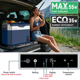 Megiu Car Fridge Portable 12V Refrigerator 32 Quart 12 Volt Freezer Compressor Cooler 12V/24V DC 110～240 V AC for Truck Van RV Camper SUV