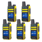 OMIZN G3 4G LTE Walkie Talkie, No Monthly Fee, AES-256 Encryption, Nationwide & Worldwide Push-to-Talk Radio, Preloaded SIM Card, 8000mAh Rechargeable Battery, Yellow 5 Pack