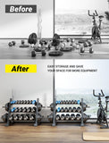 YOLEO Professional Dumbbell Rack, 1100LBS Capacity Weight Rack for Dumbbells Barbells Kettlebells, 3-Tier Adjustable Weight Stand (Rack Only)