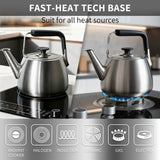 SADOMAIN Tea Kettle, Whistling Stovetop Tea Kettle, Large Capacity Teapot Suits for All Heat Source, Professional Fast Heat Technique Teapot with Thick Body and Bottom, Durable and Sturdy Tea Pot