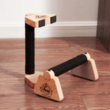 Push Up Stand, 2 PCS Wood Parallettes Bars, 9" Wooden Calisthenics Equipment, Handstand Blocks and Pushup Handles