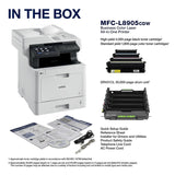 Brother MFC‐L8905CDW Business Color Laser All‐in‐One Printer, 7” Touchscreen Display, Duplex Print/Scan, Wireless, White